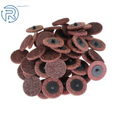 50Pcs 2Inch Medium Surface Conditioning Discs Roll Lock Grinder Sanding Pads