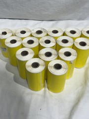16 Rolls 4×4 Yellow Direct Thermal Poly Labels 0.75 Core 155 Per Roll 2480 Total