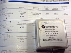CVI / Coherent R&D 45 ° Ø2″ Thin Film Polarizer beam splitter 915nm fused silica