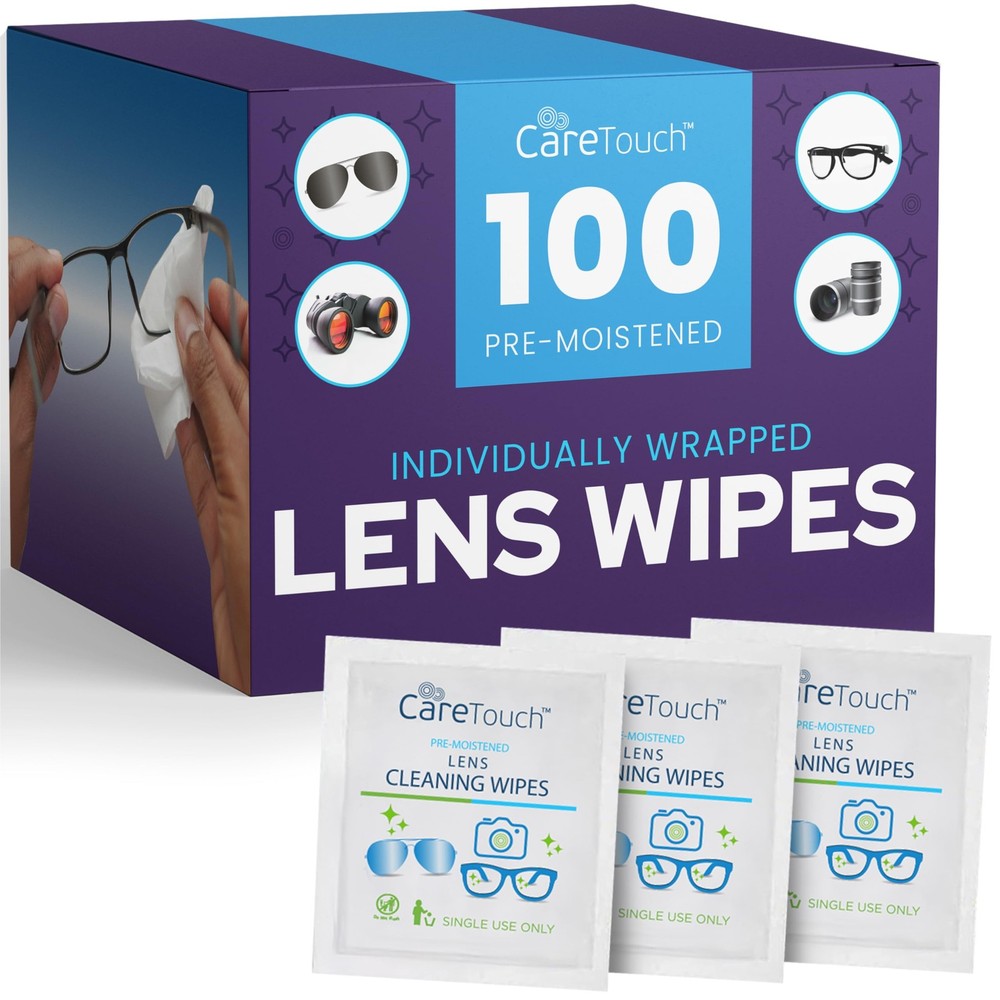 Care Touch Lens Wipes for Eyeglasses- 100 Count 100 (Pack of 1)