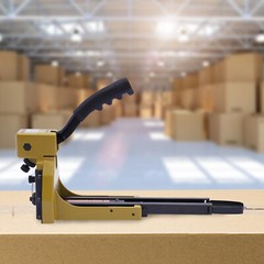 Carton Stapler w/100 Staples for Sealed Boxes, Cartons, Corrugated Cardboard