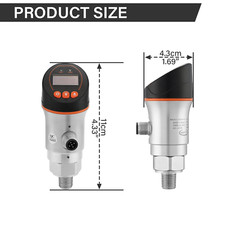 Digital Pressure Switch 0-6000 PSI, OLED Screen, Dual Alarm, 304 SS
