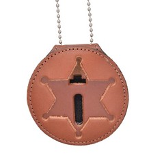 Perfect Fit Tan Leather 6 Point Star Belt Badge Clip Badge Holder Sheriff B812