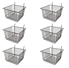 Deep Wire Storage Baskets For Gridwall and Slatwall Dimensions: 12″ x 12″ x 8″ D