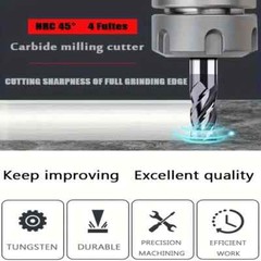 New 5 PCS – 3/16″ 4 FLUTE CARBIDE END MILL – TiALN COATED USA