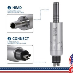 ASkeadnt Dental Inner Channel Slow Low Speed Air Motor Handpiece 4 Hole E-type