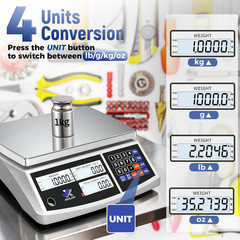 Precision Digital Counting Scale 30Kg/66Lb for Small Parts and Coins