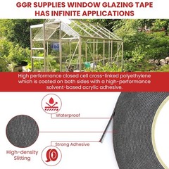 T.R.U. Black Double Coated Window Glazing Tape: 1/16 in. thick x 3/8 in. Wide.