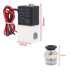 2 Way Normally Closed DC 24V Electric Solenoid Air Valve 1/4″ NPT Sets