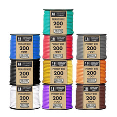 10 Roll 14 Gauge Copper Clad Aluminum Primary Wire – Assorted Colors – 100 Ft of