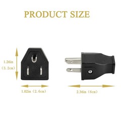 3 Prong Electric Plug Replacement Extension Cord Ends 125V 15A 2Pole 3Wire Ma…