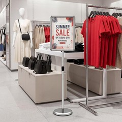 2PCS Sign Holder Stand 11 x 17 Inch w/Snap-Open Frame & 360° Rotation for Malls