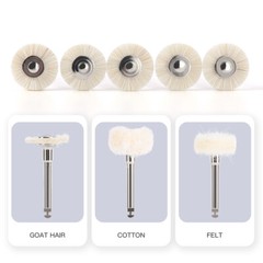 AZDENT Dental RA Goat Hair Polishing Brush Buffing Wheel 2.35mm For Rotary Tools