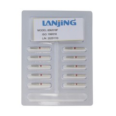 Dental Burs Diamond 856/018F Round End Taper Fine Grit Red FG High Speed Drills