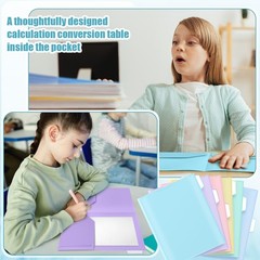 Fuutreo 12 Pcs Plastic Folders with 2 Pockets & Clear 2 Pockets, Pastel