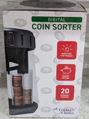 NEW Teacher’s Choice Digital Coin Sorter & Counter Automatic Bank w/20 Wrappers