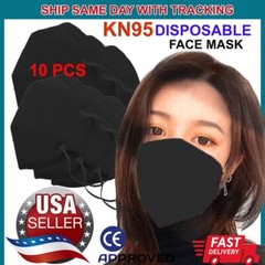 X10 PCS KN95 Face Mask Disposable Protective Respirator Mouth Non Medical BLACK