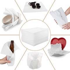 100 Pcs White Cushion Foam Wrap Pouches for Dishes Furniture Glassware Packing