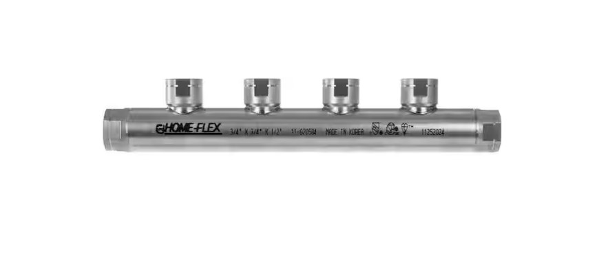 3/4 In. X 3/4 In. X (4) 1/2 In. CSST FIPT Stainless Steel Manifold