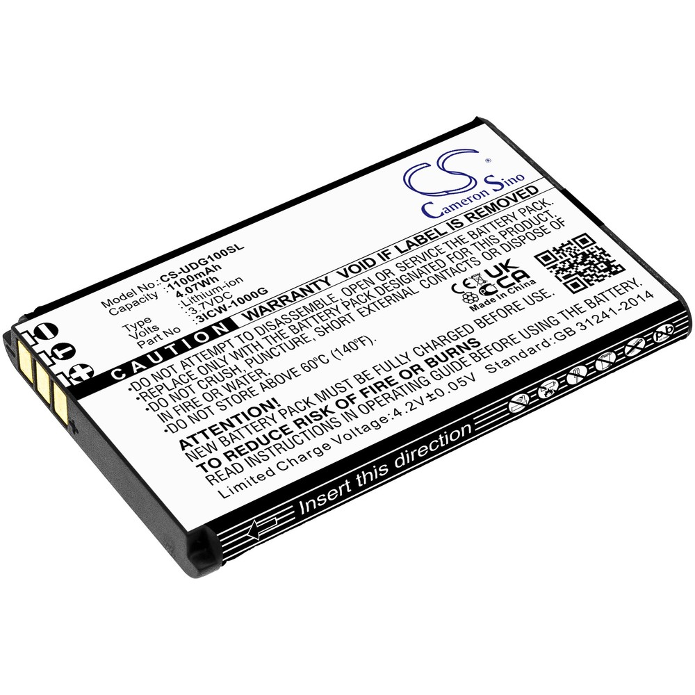 Battery for UniData ICW-1000G,WPU-7800 P/N: ICW-1000G 1100mAh / 4.07Wh