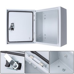 12x10x6″ NEMA 4X Steel Electrical Box, IP56 Waterproof Lockable w/Mounting Plate