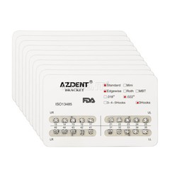 AZDENT Brackets de Ortodoncia Dental Standard Roth MBT 022/018 Ganchos 3/345