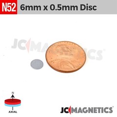6mm x 0.5mm N52 Rare Earth Neodymium Small Thin Magnet Round Discs 6×0.5mm