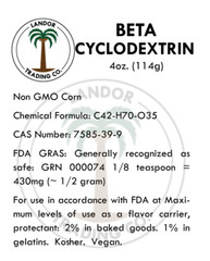 Beta Cyclodextrin Powder – 4 Ounces (114 grams)