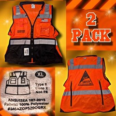 Orr Safety Vest HI-VIS Type R Class 2 Not FR ANSI/ISEA 107-2015 XL Lot Of 2 New