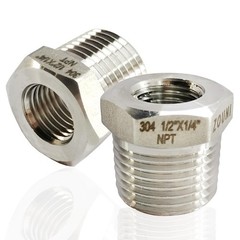 2 Pcs 304 Stainless Steel Reducer Hex Bushing 1/2″ Male NPT to 1/4″ Female NP…