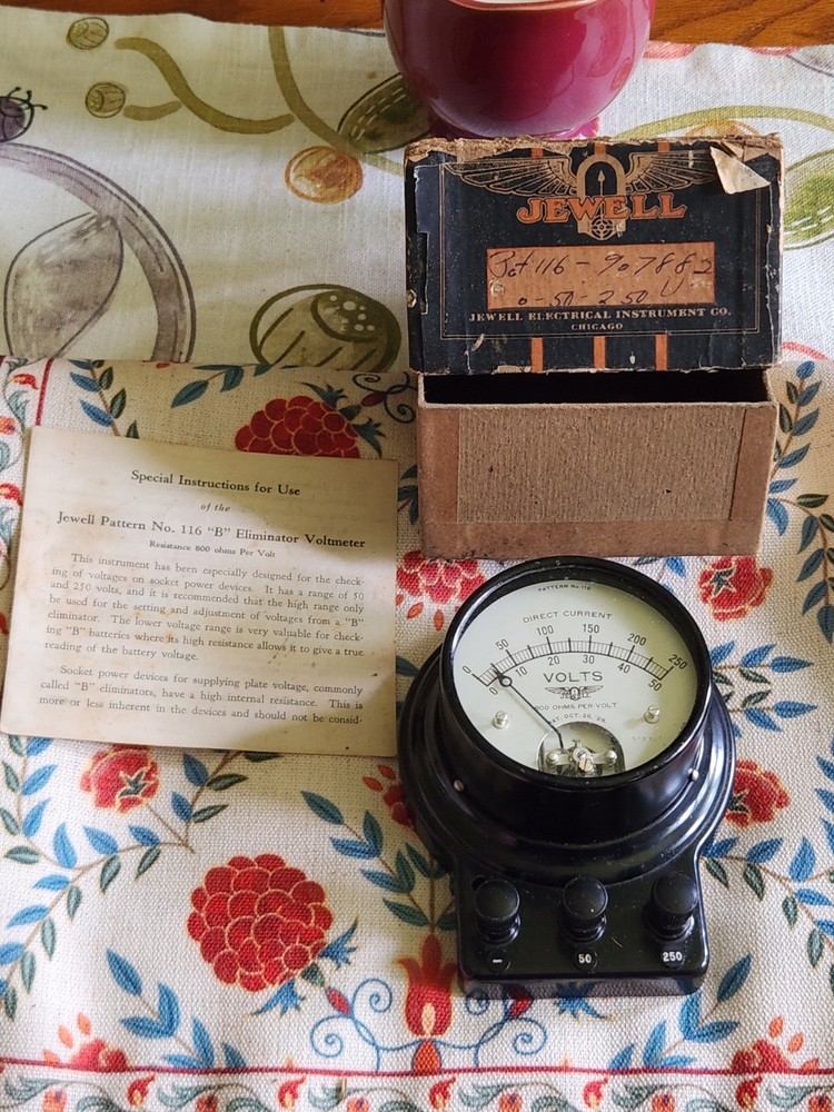 VTG JEWELL ELECTRICAL INSTRUMENT CO. #116 DERECT CURRENT VOLT GAUGE TESTING TOOL