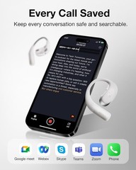 VIAIM OpenNote AI Recorder – Open Ear Earbuds with FlashRecord, Gray