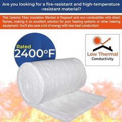 Ceramic Fiber Insulation Blanket – 8# Density – 2400F – 1” x 24” x 96” in size.