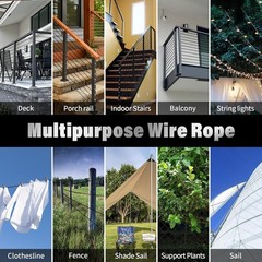Black Stainless Steel Cable for Railing – 500FT 1/8″ T316 Wire Rope for Deck …