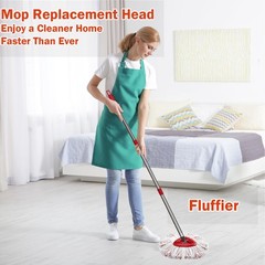 2 Pack Mop Heads Replacements – 40% More Cleaning 2pcs 1-Tank Red, Red