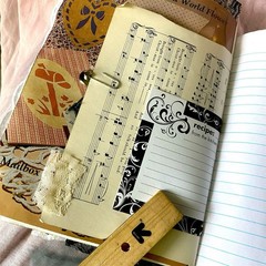 Handmade Authentic Vintage Junk Journal Book 90 Pgs Layered Lace Pockets Diary