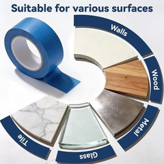 6 Rolls Blue Painters Masking Tape, 2 Inch x 60 Yards 5.5 Mil, Walls Painting