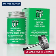 HOOK UP Vinyl Cement – Waterproof Pool Liner Repair Glue for Vinyl & PVC, Fast-D