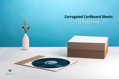 12.5×12.5 Inch Insert Pads for 12 LP Record Mailers, 1/8 Thick Corrugated Cardbo