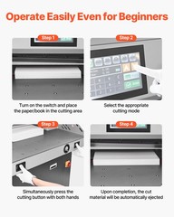 VEVOR Electric Hydraulic Paper Cutter 28 in & 3.03 in Cutting Width & Thickness