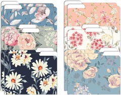 Decorative File Folders, 12 Pack, 6 Designs, Heavyweight, Letter Size (9.5″ x 11