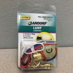 Jandorf 61200 6 amps Single Pole or 3-way Pull Chain Appliance Switch Brass 1 pk