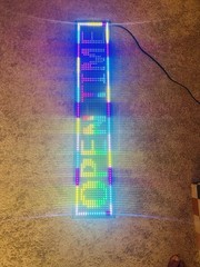 Programmable LED Scrolling Illuminated Sign Panel, Multicolor Display, Black