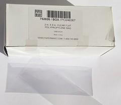 Clear Flat Bags 2 x 6″ – 1.2 Mil Polypropylene Bags, food grade; Quan: 1000