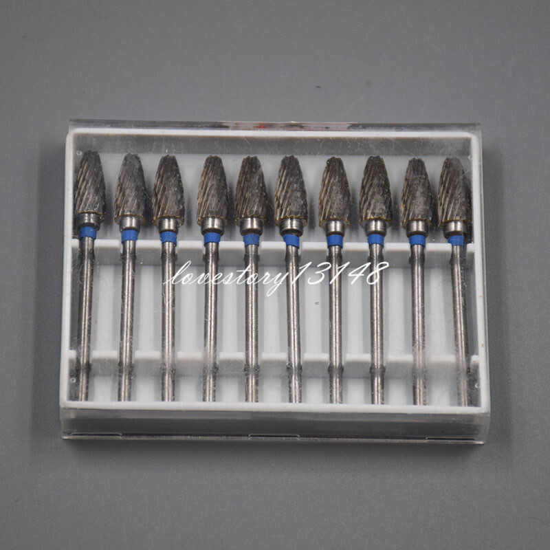 10x Dental Burs Acrylic Polisher Drills Burrs Tungsten Carbide Steel 2.35*6mm F6