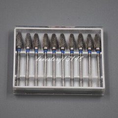 10x Dental Burs Acrylic Polisher Drills Burrs Tungsten Carbide Steel 2.35*6mm F6