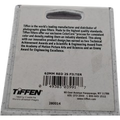 NEW Tiffen 62R25 62mm Red 25 Filter for Black and White Photography