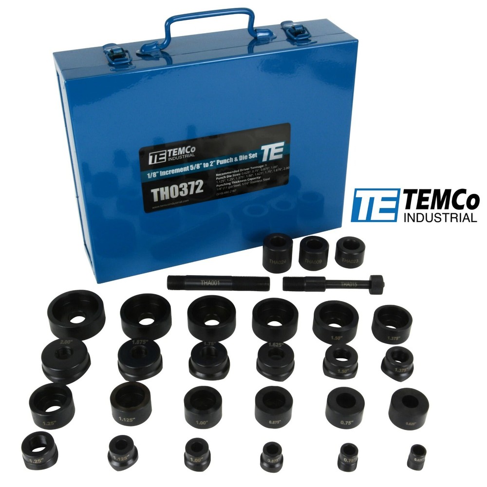 Punch & Die Set, Non-Conduit ? ¾ ? 1 1.125 1.25 1.375 1.50 1.625 1.75 1.875 2.00