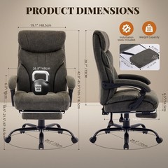 Office Chair Ergonomic Swivel Computer Desk Chairs with Footrest for Home Office