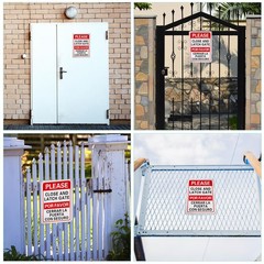 Blulu 4 Pcs Please Keep Gate Close Sign 10″ x 7″ Please Close and Latch Gate …